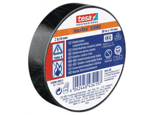 TESA SZIGETELŐSZALAG  FEKETE 20Mx19MM (539880001100)
